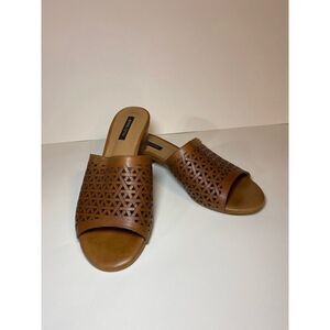 Perlatto Vintage Sandals Brown Leather Women's Size 36 (6)